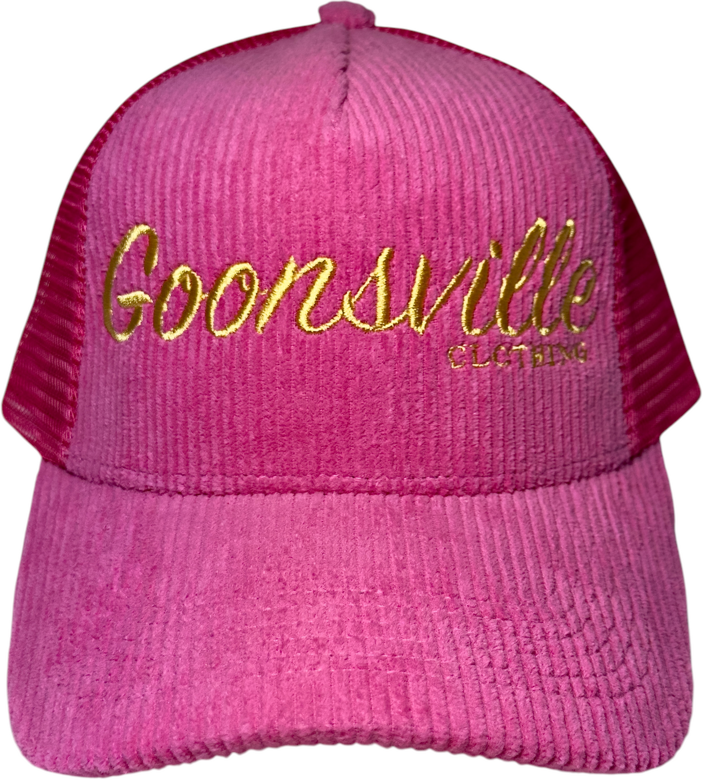 Pink and Gold Corduroy Hat