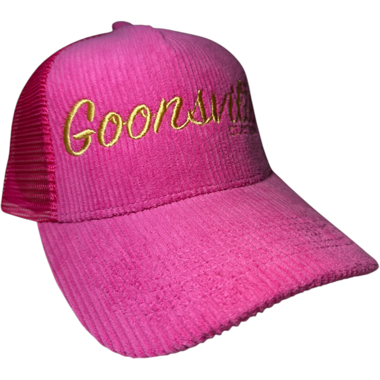 Pink and Gold Corduroy Hat