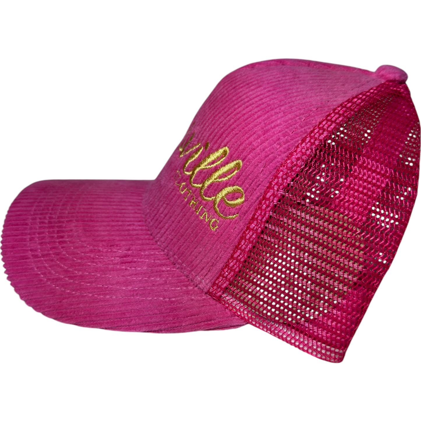 Pink and Gold Corduroy Hat