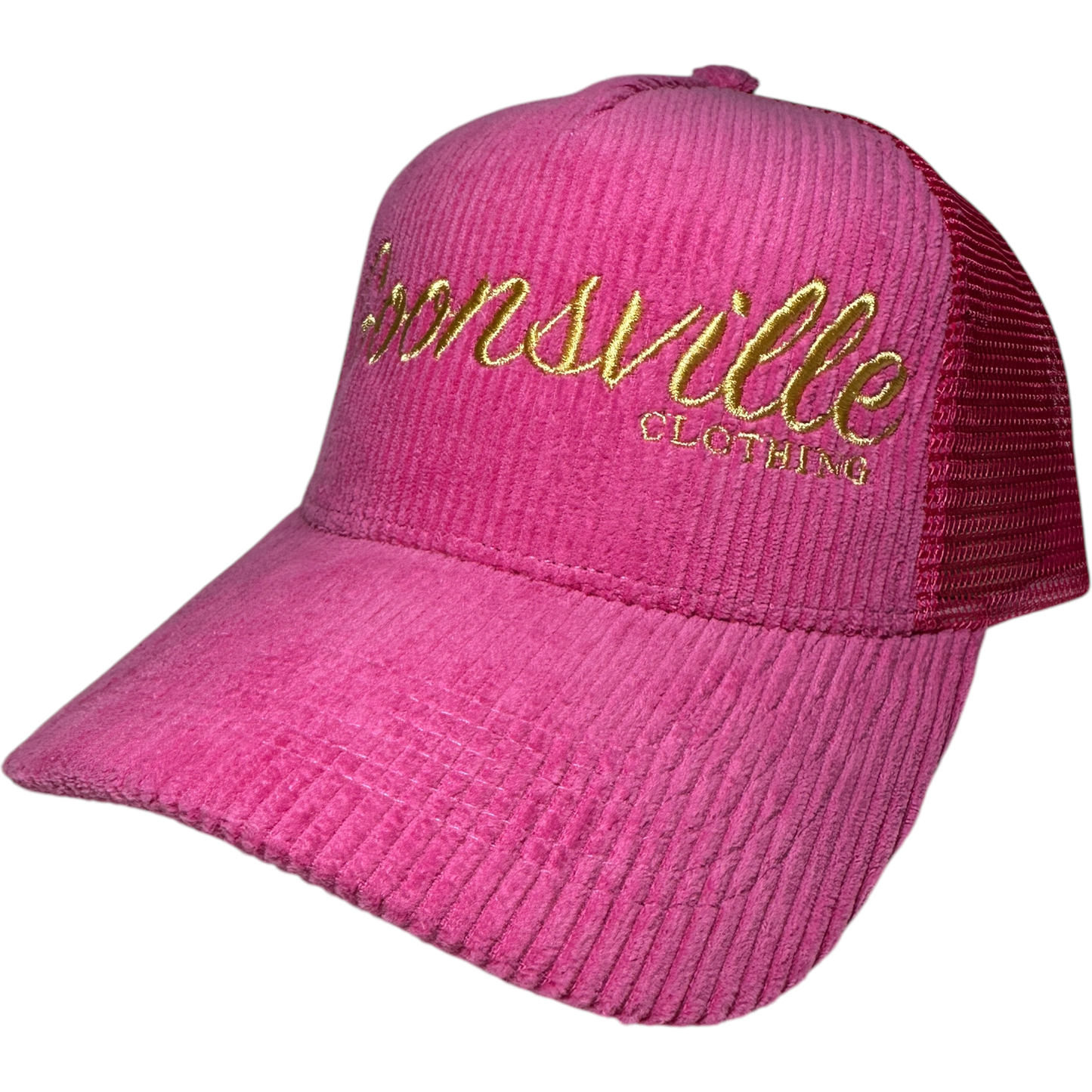 Pink and Gold Corduroy Hat